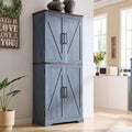 Garde-manger de cuisine de ferme de 183 cm de haut, armoire de rangement avec portes coulissantes façon grange