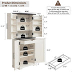 Garde-manger de cuisine de ferme de 183 cm de haut, armoire de rangement avec portes coulissantes façon grange