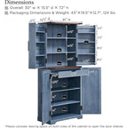 Garde-manger de cuisine de ferme de 183 cm de haut, armoire de rangement avec portes coulissantes façon grange