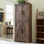Garde-manger de cuisine de ferme de 183 cm de haut, armoire de rangement avec portes coulissantes façon grange