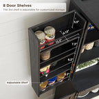 Garde-manger de cuisine de ferme de 183 cm de haut, armoire de rangement avec portes coulissantes façon grange