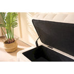 Banc de rangement en velours doux de 49,21 de large pour le salon, l'entrée et la chambre