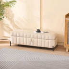 Banc de rangement en velours doux de 49,21 de large pour le salon, l'entrée et la chambre