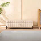 Banc de rangement en velours doux de 49,21 de large pour le salon, l'entrée et la chambre