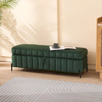 Banc de rangement en velours doux de 49,21 de large pour le salon, l'entrée et la chambre