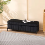 Banc de rangement en velours doux de 49,21 de large pour le salon, l'entrée et la chambre
