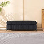 Banc de rangement en velours doux de 49,21 de large pour le salon, l'entrée et la chambre