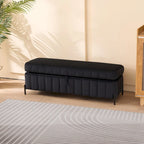 Banc de rangement en velours doux de 49,21 de large pour le salon, l'entrée et la chambre