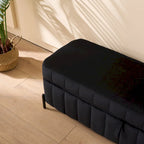 Banc de rangement en velours doux de 49,21 de large pour le salon, l'entrée et la chambre