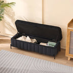 Banc de rangement en velours doux de 49,21 de large pour le salon, l'entrée et la chambre