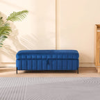 Banc de rangement en velours doux de 49,21 de large pour le salon, l'entrée et la chambre