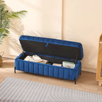 Banc de rangement en velours doux de 49,21 de large pour le salon, l'entrée et la chambre