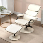 Fauteuil inclinable en cuir PU pivotant à 360°, réglable, avec pouf et rembourrage en mousse épaisse