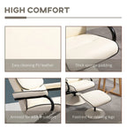Fauteuil inclinable en cuir PU pivotant à 360°, réglable, avec pouf et rembourrage en mousse épaisse