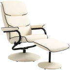 Fauteuil inclinable en cuir PU pivotant à 360°, réglable, avec pouf et rembourrage en mousse épaisse