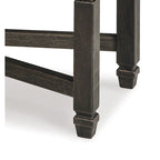 Banc de salle à manger, avec entretoise en X et garniture cloutée, bois noir, 127 cm