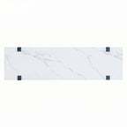 Console étroite avec plateau effet marbre (bleu marine)