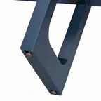 Console étroite avec plateau effet marbre (bleu marine)