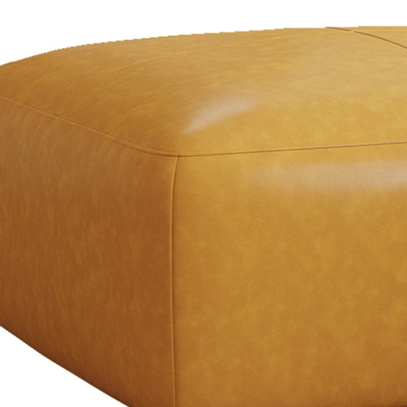 Ottoman en cuir véritable, Pouf rembourré pour salon