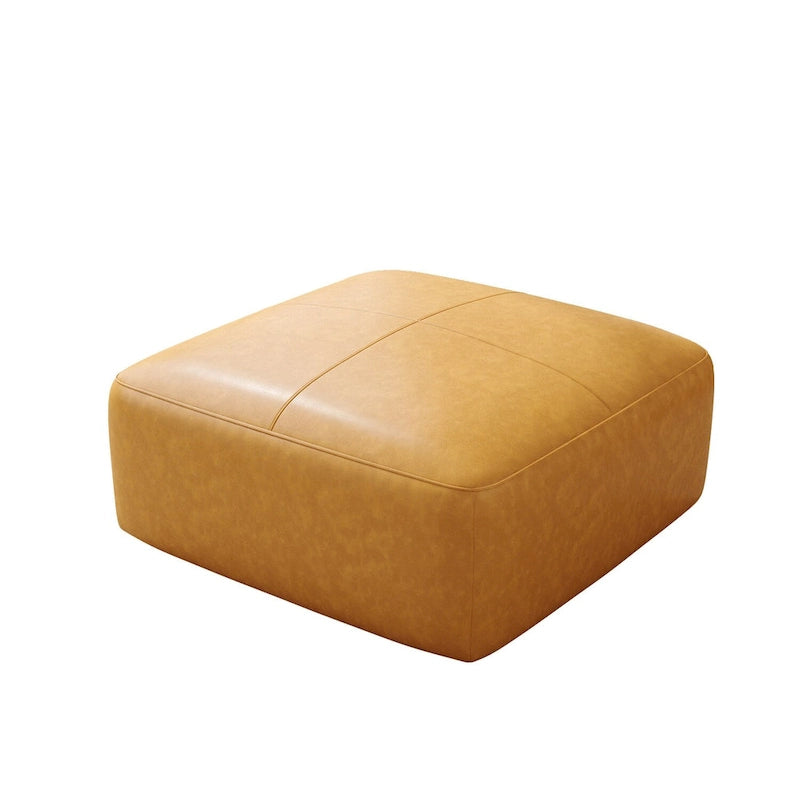 Ottoman en cuir véritable, Pouf rembourré pour salon