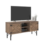 Meuble TV moderne avec 2 portes de rangement, meuble de salon