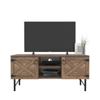 Meuble TV moderne avec 2 portes de rangement, meuble de salon