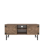 Meuble TV moderne avec 2 portes de rangement, meuble de salon