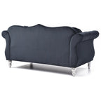Causeuse Chesterfield en velours 68 po avec 2 coussins décoratifs – 68L x 35P x 34H