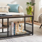 Meuble TV industriel, Console multimédia avec rangement et étagère grillagée pour salon/chambre, Marron