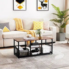 Meuble TV industriel, Console multimédia avec rangement et étagère grillagée pour salon/chambre, Marron