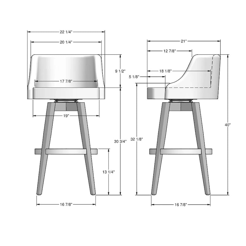 Tabouret de comptoir et de bar pivotant