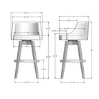 Tabouret de comptoir et de bar pivotant