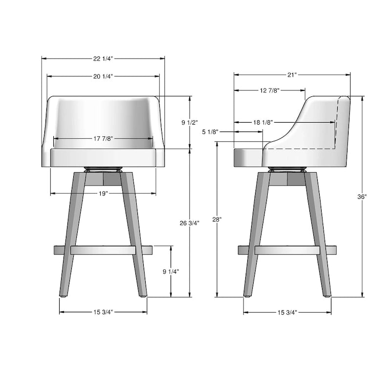 Tabouret de comptoir et de bar pivotant