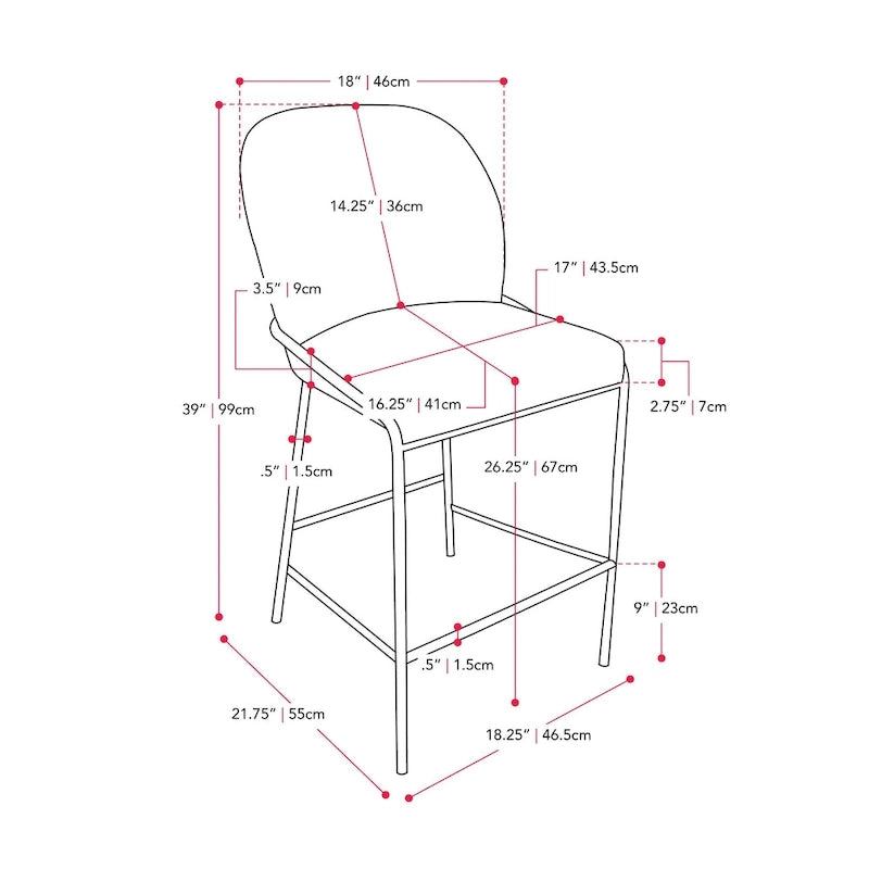 Tabouret de bar hauteur comptoir 26 po