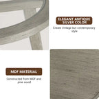 2-Tier Silver Round Glass Table for Living Room - 22 W x 22 D x 24H
