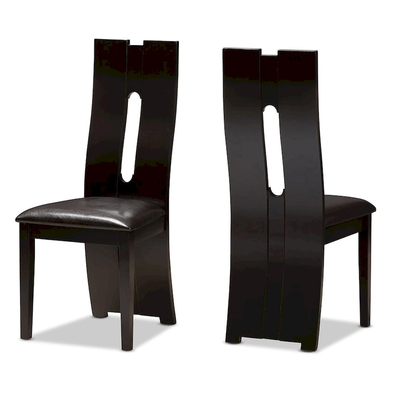 Similicuir marron contemporain par