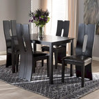 Similicuir marron contemporain par