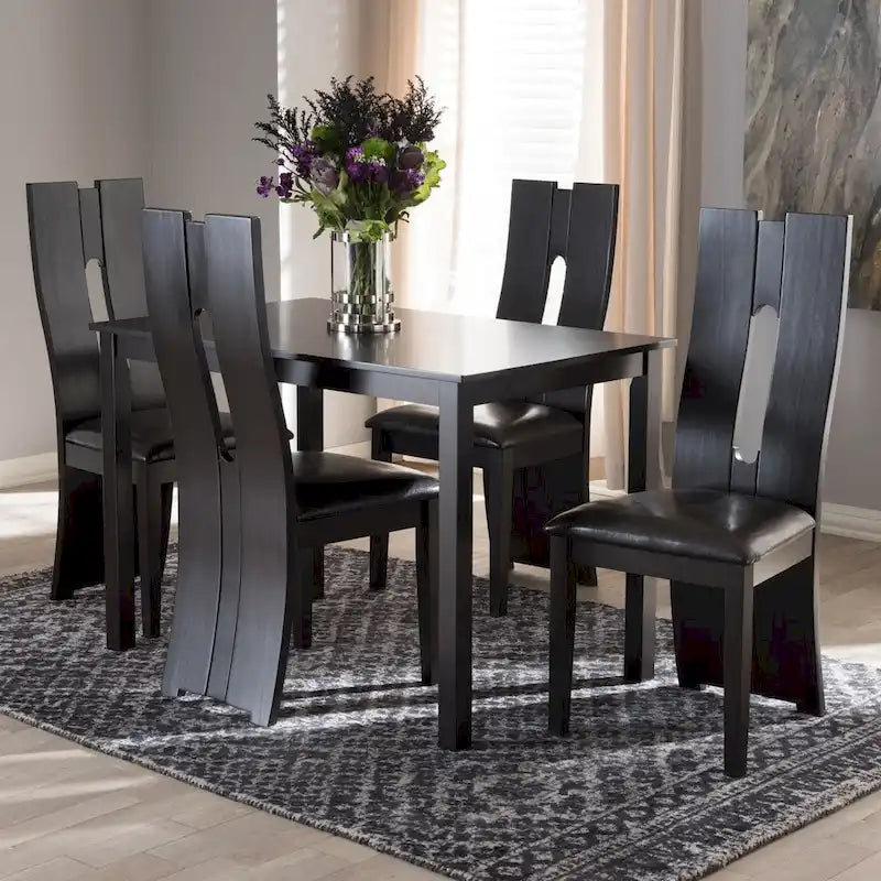 Similicuir marron contemporain par