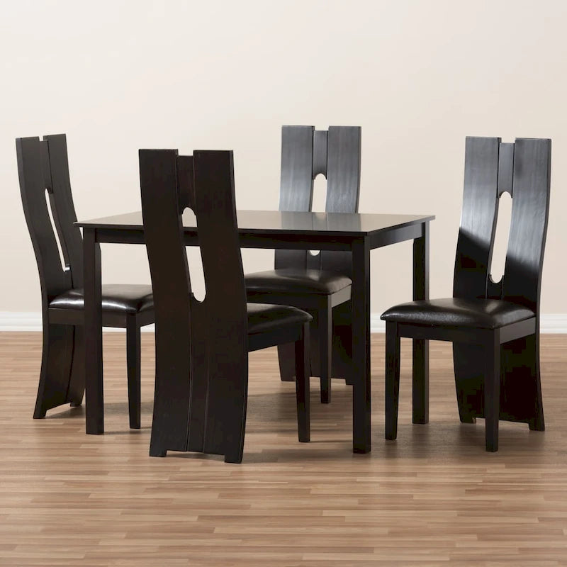 Similicuir marron contemporain par