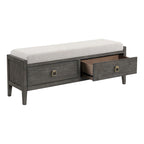 Banc de rangement de chambre à coucher de 147 cm de large, Brindle brossé