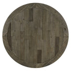 Table de salle à manger ronde en bois bicolore bleu et marron