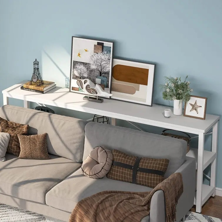 Console étroite de 180 cm avec 3 étagères