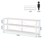 Console étroite de 180 cm avec 3 étagères