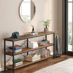 Console étroite de 180 cm avec 3 étagères