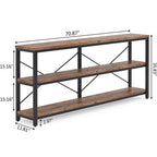 Console étroite de 180 cm avec 3 étagères