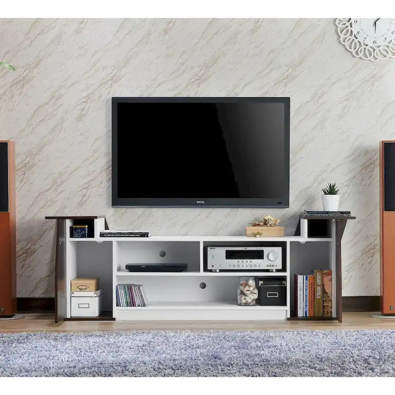Meuble TV contemporain de 180 cm avec 3 étagères ouvertes par