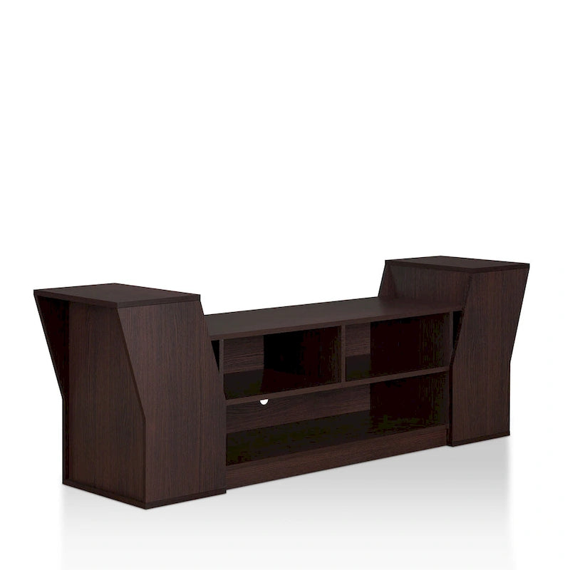 Meuble TV contemporain de 180 cm avec 3 étagères ouvertes par