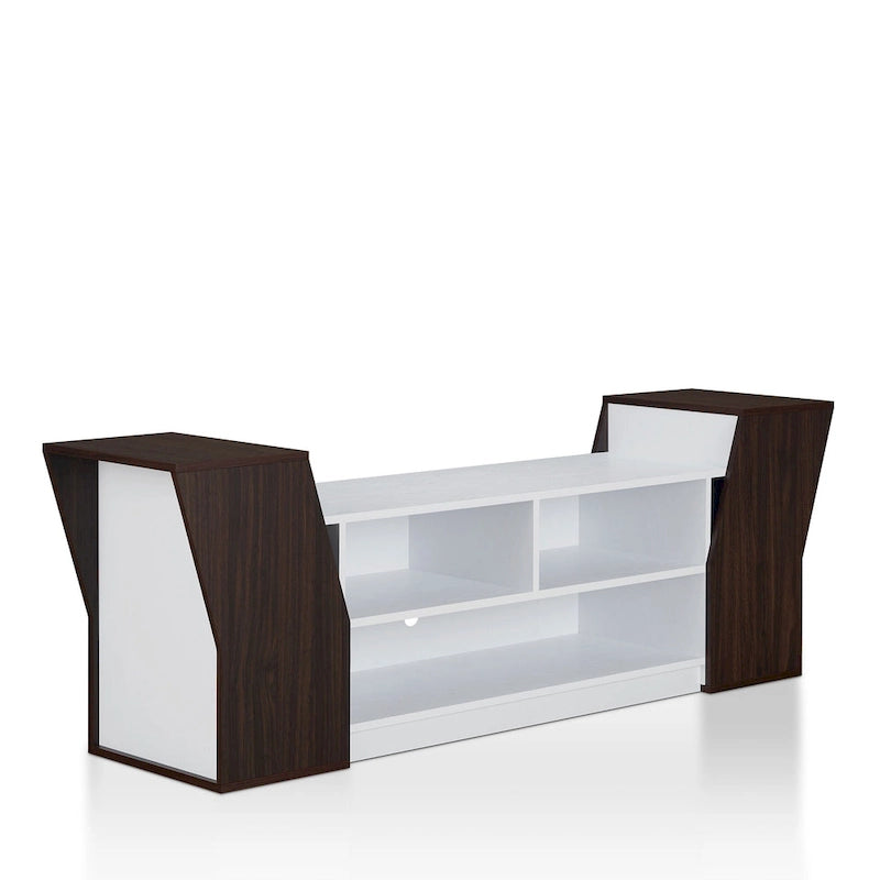 Meuble TV contemporain de 180 cm avec 3 étagères ouvertes par