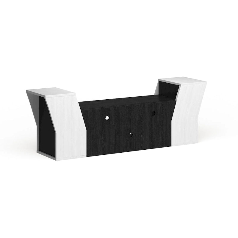Meuble TV contemporain de 180 cm avec 3 étagères ouvertes par