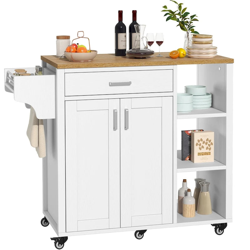 Meuble de rangement de cuisine roulant avec roulettes